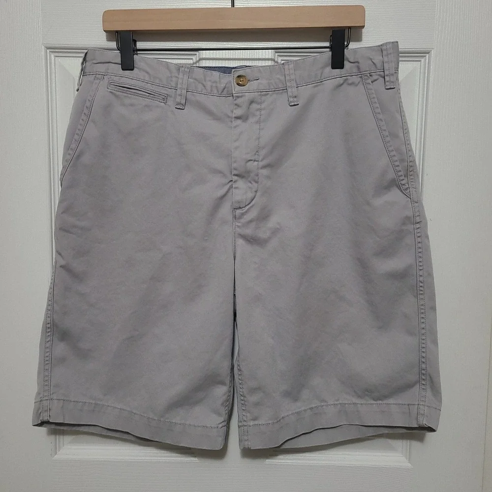 Polo Ralph Lauren Chino Shorts Mens 33 Grey Relaxed Fit Cotton Twill Pony Logo